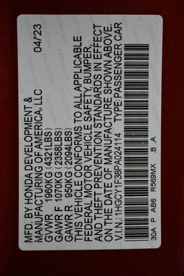 2023 Honda Accord Sedan EX CVT - 22996556 - 3