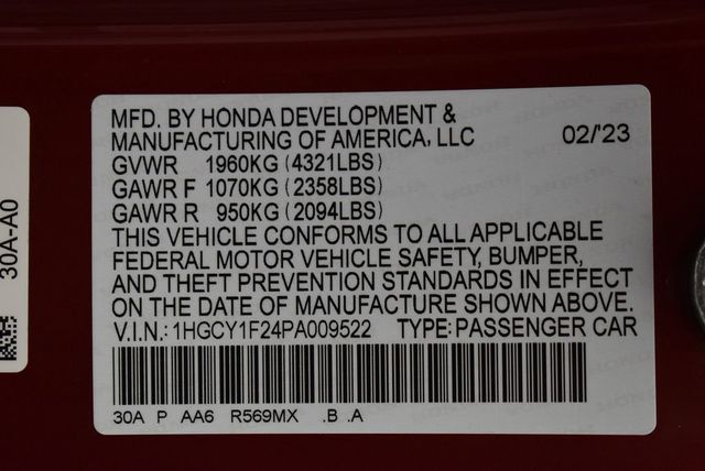 2023 Honda Accord Sedan LX CVT - 22984084 - 81