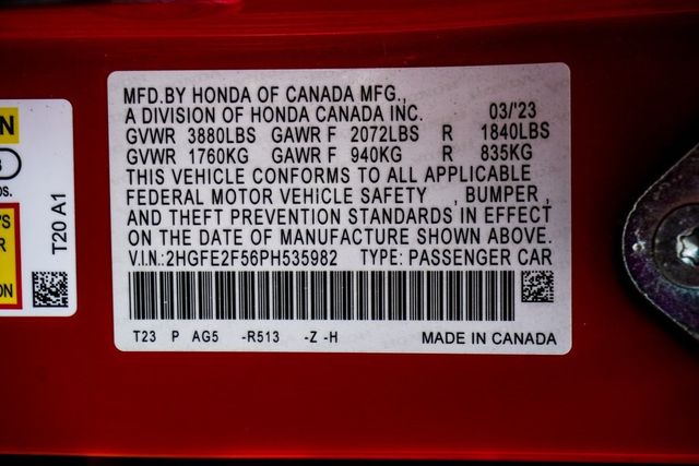 2023 Honda Civic Sedan Sport CVT - 22881867 - 44