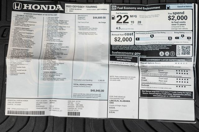 2023 Honda Odyssey Touring Automatic - 23097272 - 51