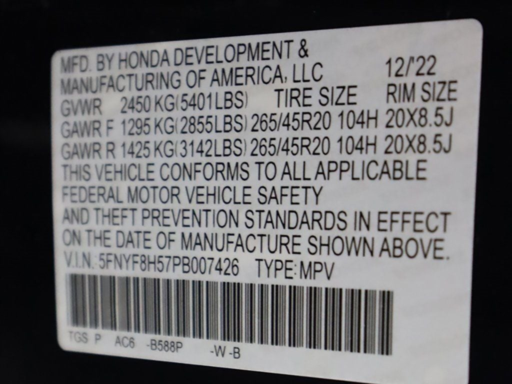 2023 Honda Passport EX-L AWD - 22649278 - 54