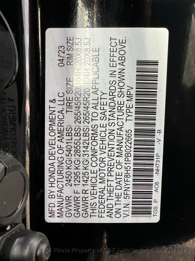 2023 Honda Passport EX-L AWD,ROOF,HTD STEATS,3RD ROW,LANE ASSIST,PRE-COLLISION - 22938215 - 53