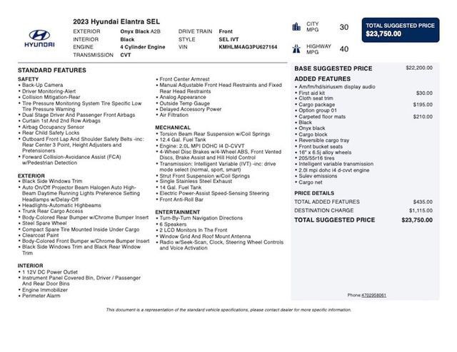 2023 Hyundai Elantra SEL IVT - 23024164 - 3