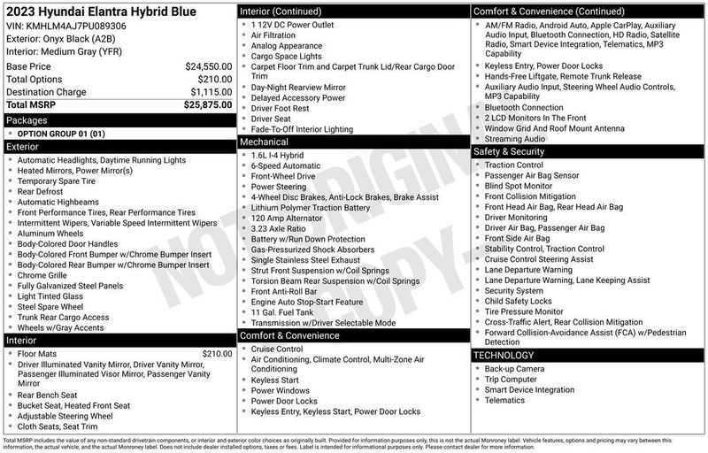 2023 Hyundai Elantra Hybrid Blue DCT - 22970146 - 5