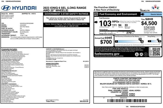 2023 Hyundai IONIQ 6 SEL AWD - 23065880 - 2