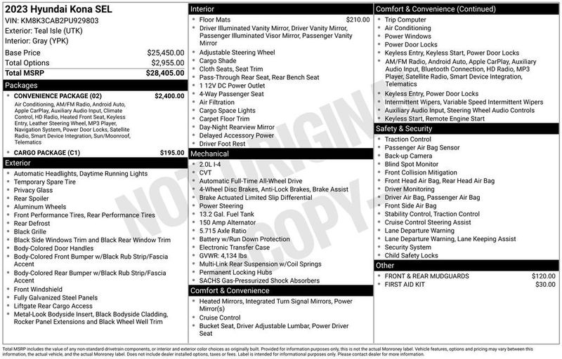 2023 Hyundai Kona SEL Automatic AWD - 22848820 - 5