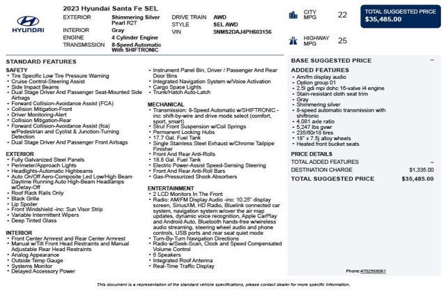 2023 Hyundai Santa Fe SEL AWD - 23017068 - 2