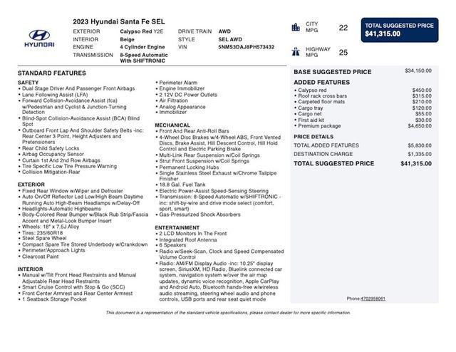2023 Hyundai Santa Fe SEL AWD - 23004480 - 2
