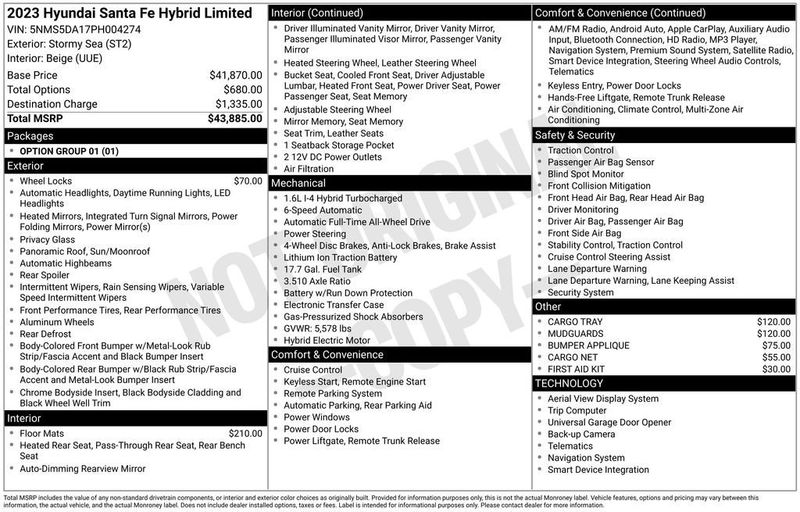 2023 Hyundai Santa Fe Hybrid Limited AWD - 22999839 - 5