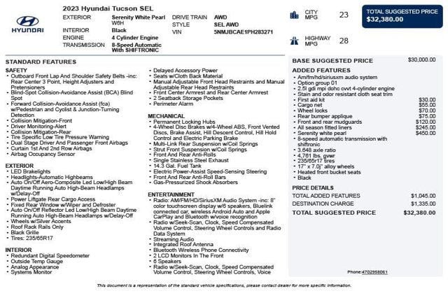 2023 Hyundai Tucson SEL AWD - 22998462 - 2
