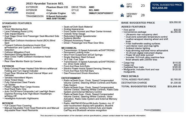 2023 Hyundai Tucson SEL AWD - 23056823 - 2
