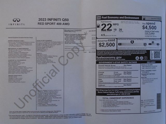 2023 INFINITI Q50 RED SPORT 400 AWD - 22917128 - 50