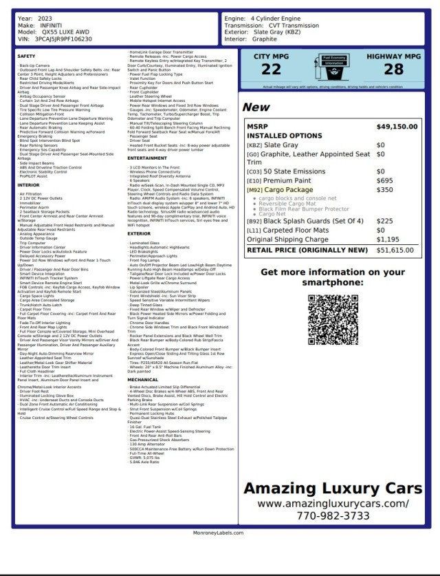 2023 INFINITI QX55 LUXE AWD - 23060084 - 21
