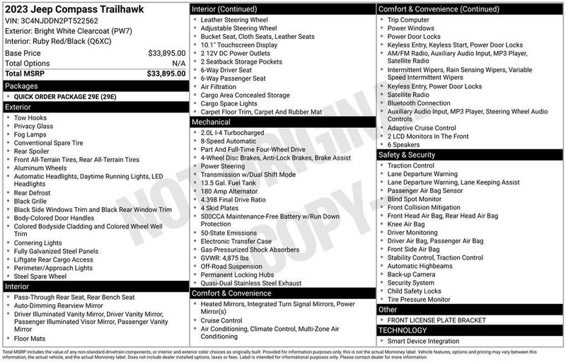 2023 Jeep Compass Trailhawk 4x4 - 22865605 - 5