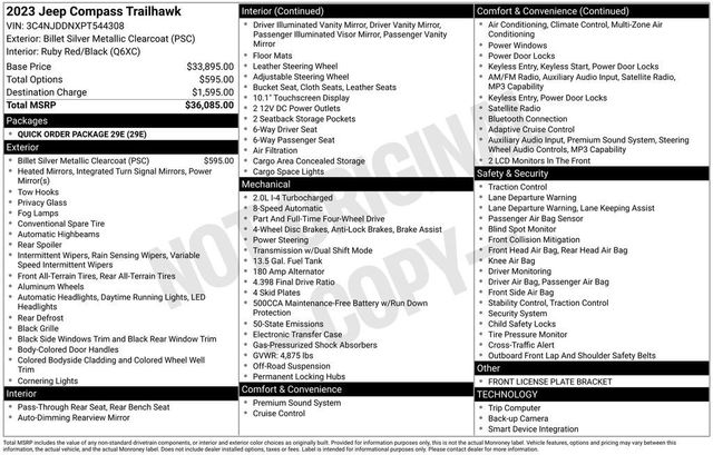 2023 Jeep Compass Trailhawk 4x4 - 22956454 - 5