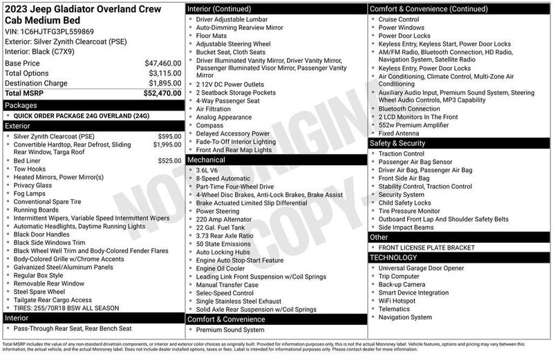 2023 Jeep Gladiator Overland 4x4 - 23042301 - 5