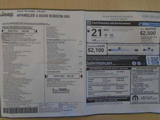 2023 Jeep Wrangler Rubicon 4 Door 4x4 - 22940164 - 43