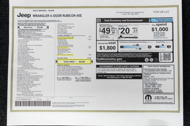 2023 Jeep Wrangler 4xe Rubicon 4x4 - 23003744 - 43
