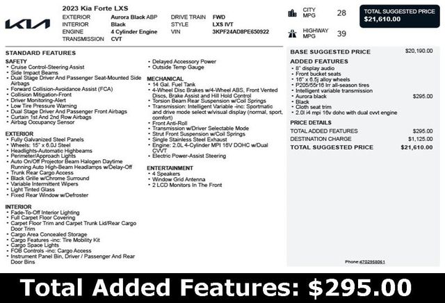2023 Kia Forte LXS IVT - 22931838 - 2