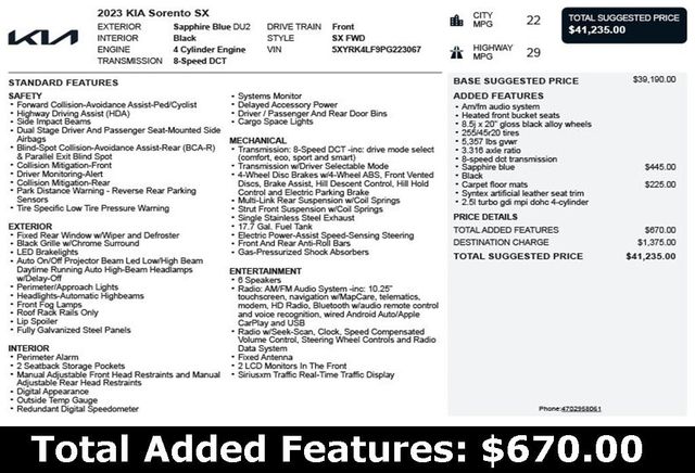 2023 Kia Sorento SX FWD - 22966973 - 2