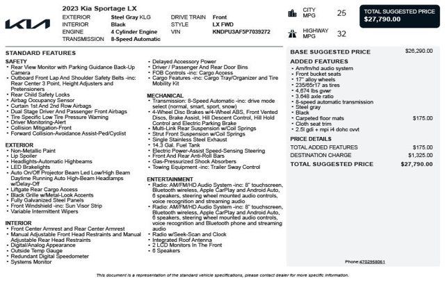 2023 Kia Sportage LX FWD - 22989610 - 2