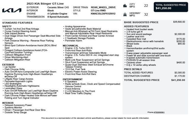 2023 Kia Stinger GT-Line RWD - 22994249 - 2