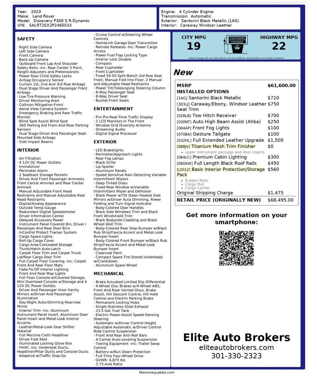 2023 Land Rover Discovery P300 S R-Dynamic - 22866227 - 62