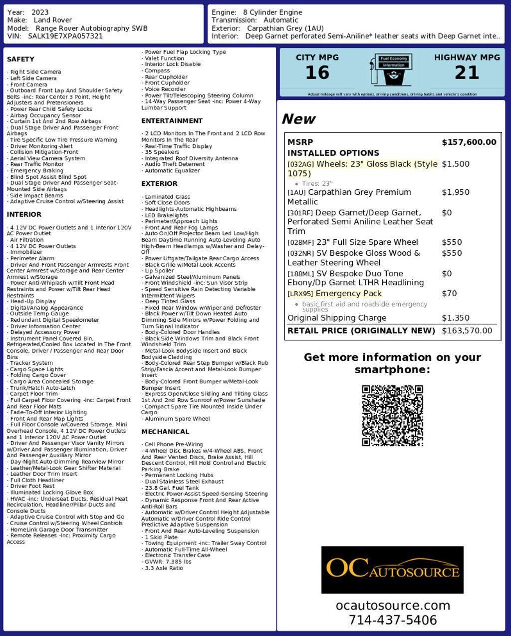 2023 Land Rover Range Rover Autobiography SWB - 22956708 - 23