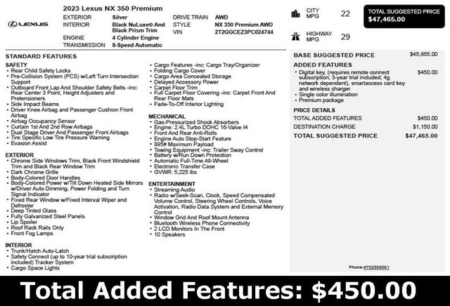 2023 Lexus NX NX 350 Premium AWD - 22954333 - 2