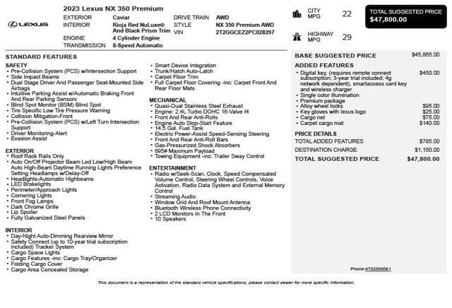 2023 Lexus NX NX 350 Premium AWD - 23054244 - 2