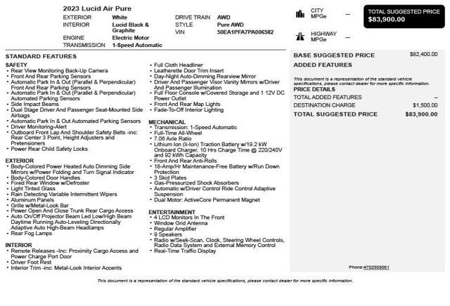 2023 Lucid Air Pure AWD - 23072031 - 2