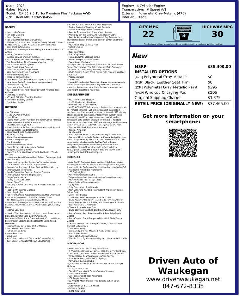 2023 Mazda CX-30 2.5 Turbo Premium Plus Package AWD - 23098338 - 3