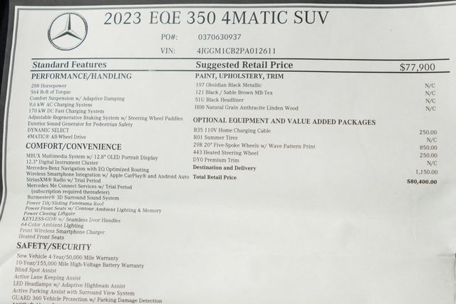 2023 Mercedes-Benz EQE EQE 350 4MATIC SUV - 22540729 - 61