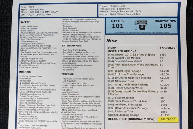 2023 Mercedes-Benz EQE EQE 350 4MATIC SUV - 23084017 - 52