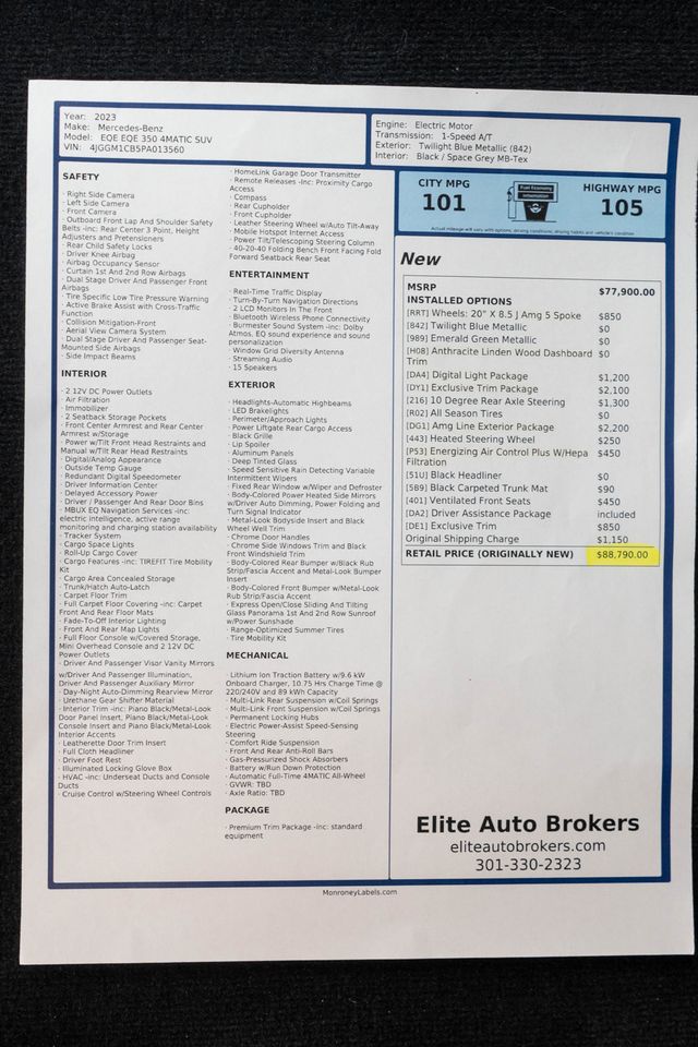 2023 Mercedes-Benz EQE EQE 350 4MATIC SUV - 23084017 - 53