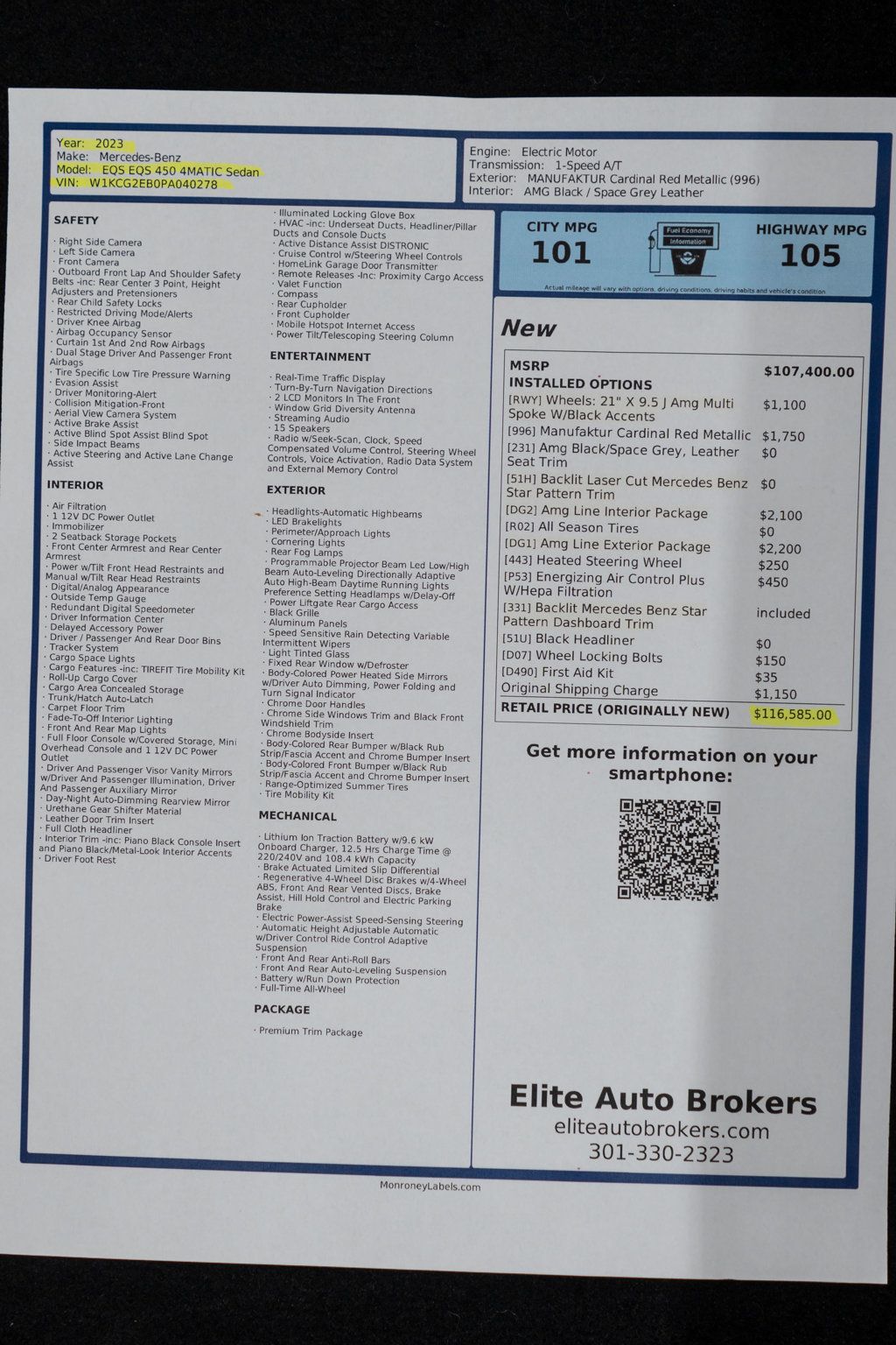Mercedes-Benz EQS 450+ photo 48