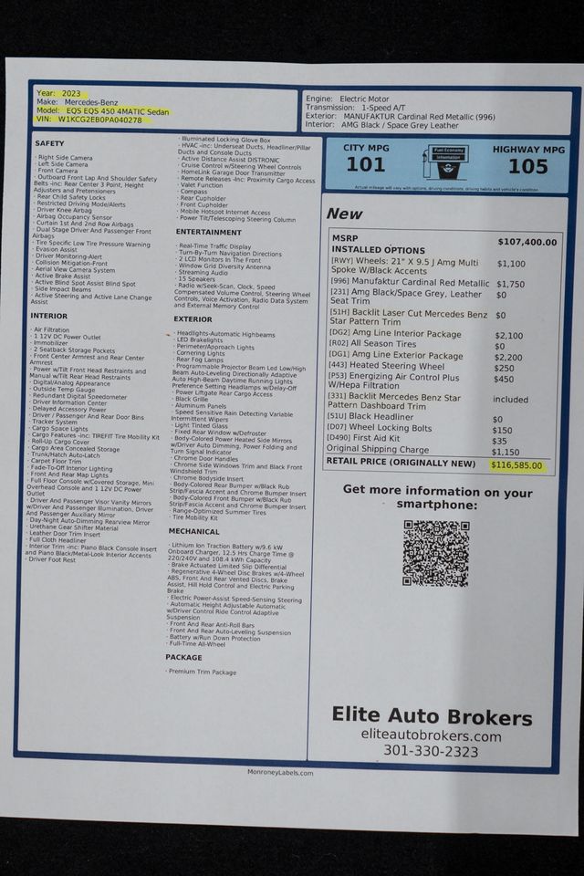 2023 Mercedes-Benz EQS EQS 450 4MATIC Sedan - 23054149 - 47