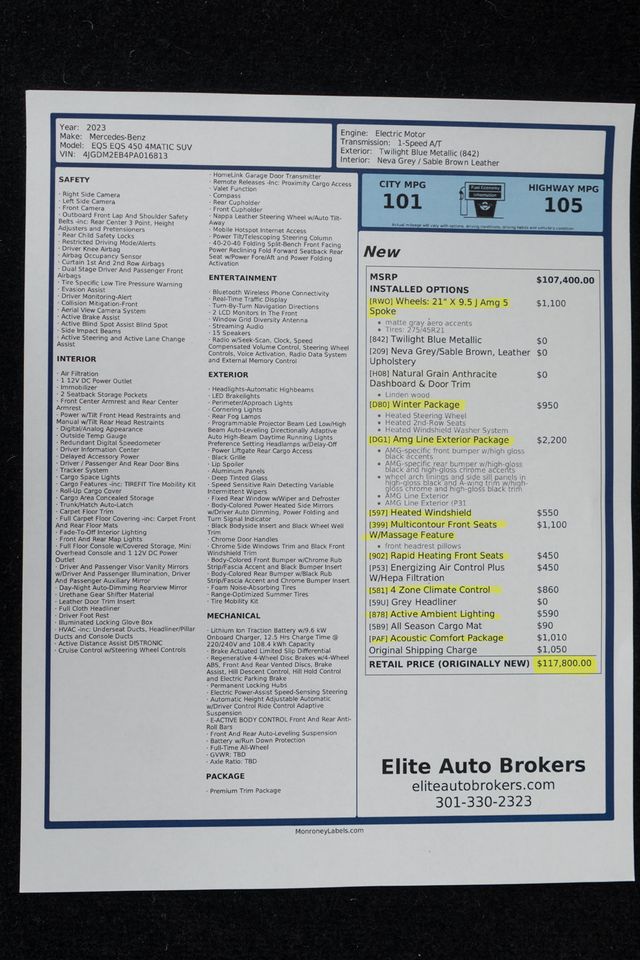 2023 Mercedes-Benz EQS EQS 450 4MATIC SUV - 22996288 - 56