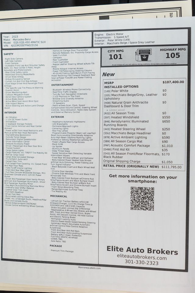 2023 Mercedes-Benz EQS EQS 450 4MATIC SUV - 23050064 - 52