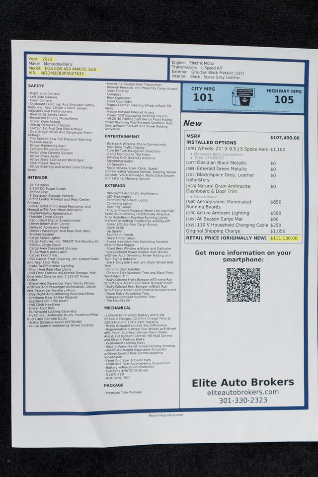 2023 Mercedes-Benz EQS EQS 450 4MATIC SUV - 23059444 - 51