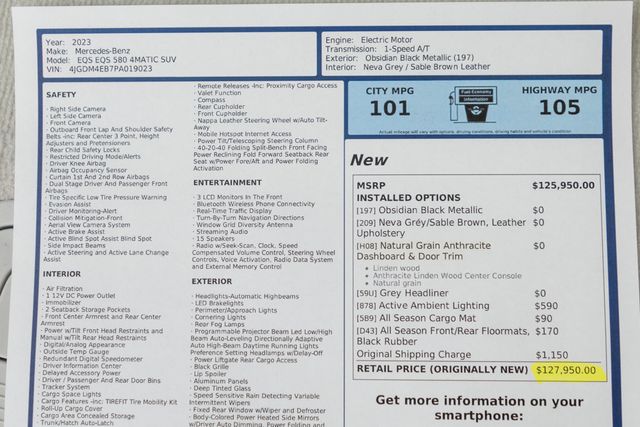 2023 Mercedes-Benz EQS EQS 580 4MATIC SUV - 23003747 - 59