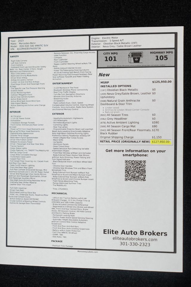2023 Mercedes-Benz EQS EQS 580 4MATIC SUV - 23080154 - 55