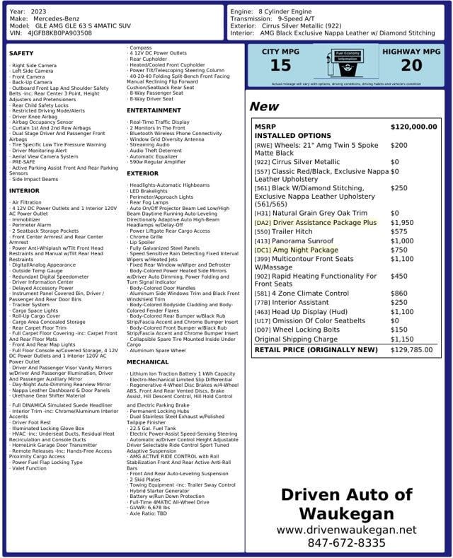 2023 Mercedes-Benz GLE AMG GLE 63 S 4MATIC SUV - 23101511 - 3