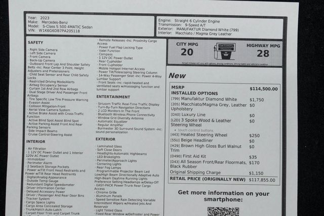 2023 Mercedes-Benz S-Class S 500 4MATIC Sedan - 22973132 - 56