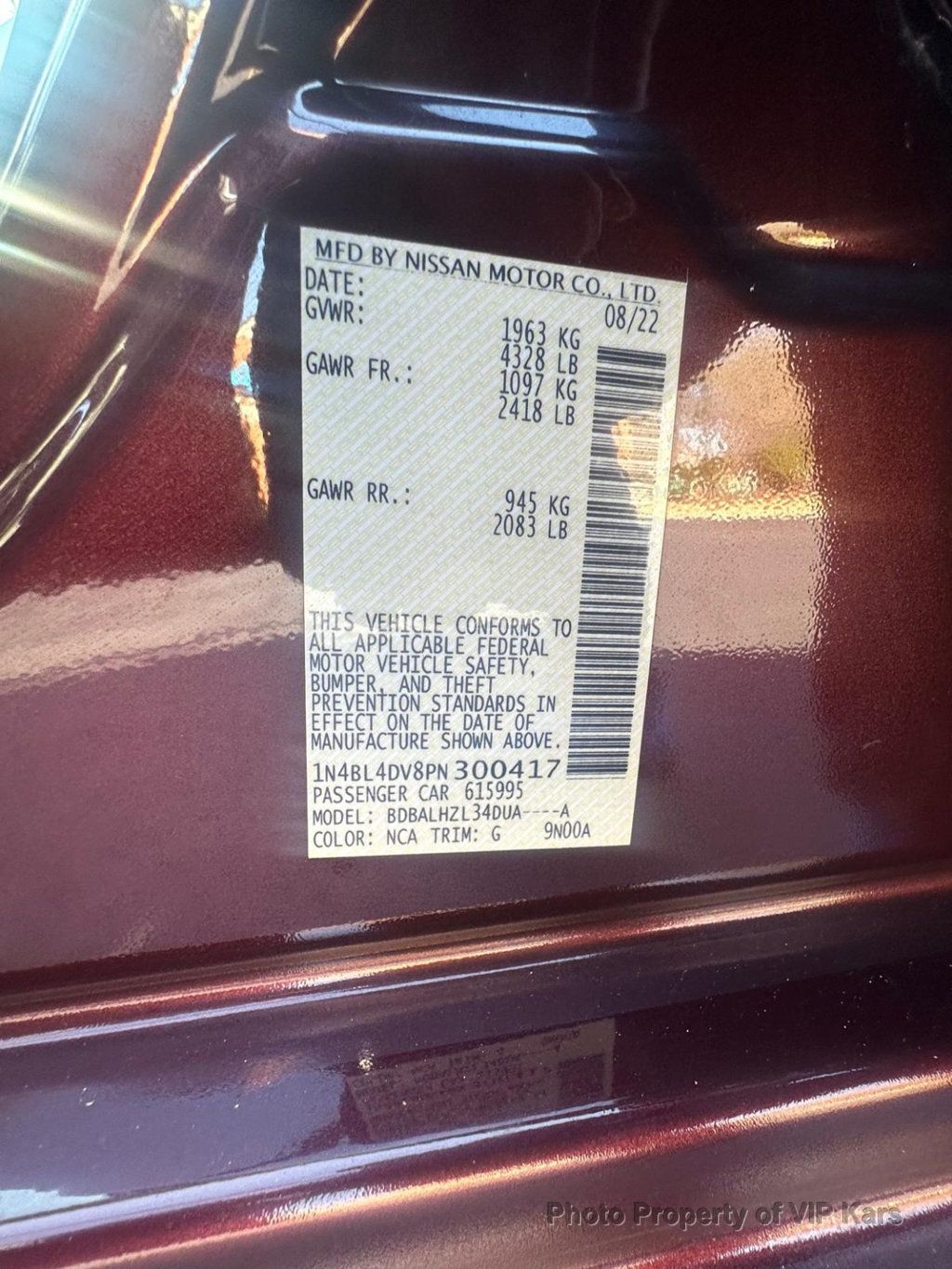 2023 Nissan Altima 2.5 SV Sedan - 22984358 - 21