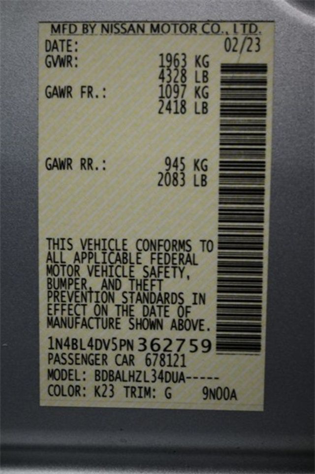 2023 Nissan Altima 2.5 SV Sedan - 22954360 - 6