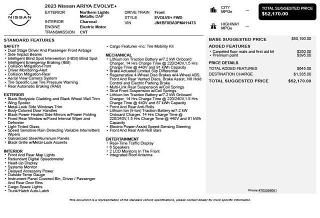 2023 Nissan ARIYA EVOLVE+ FWD - 23045047 - 2