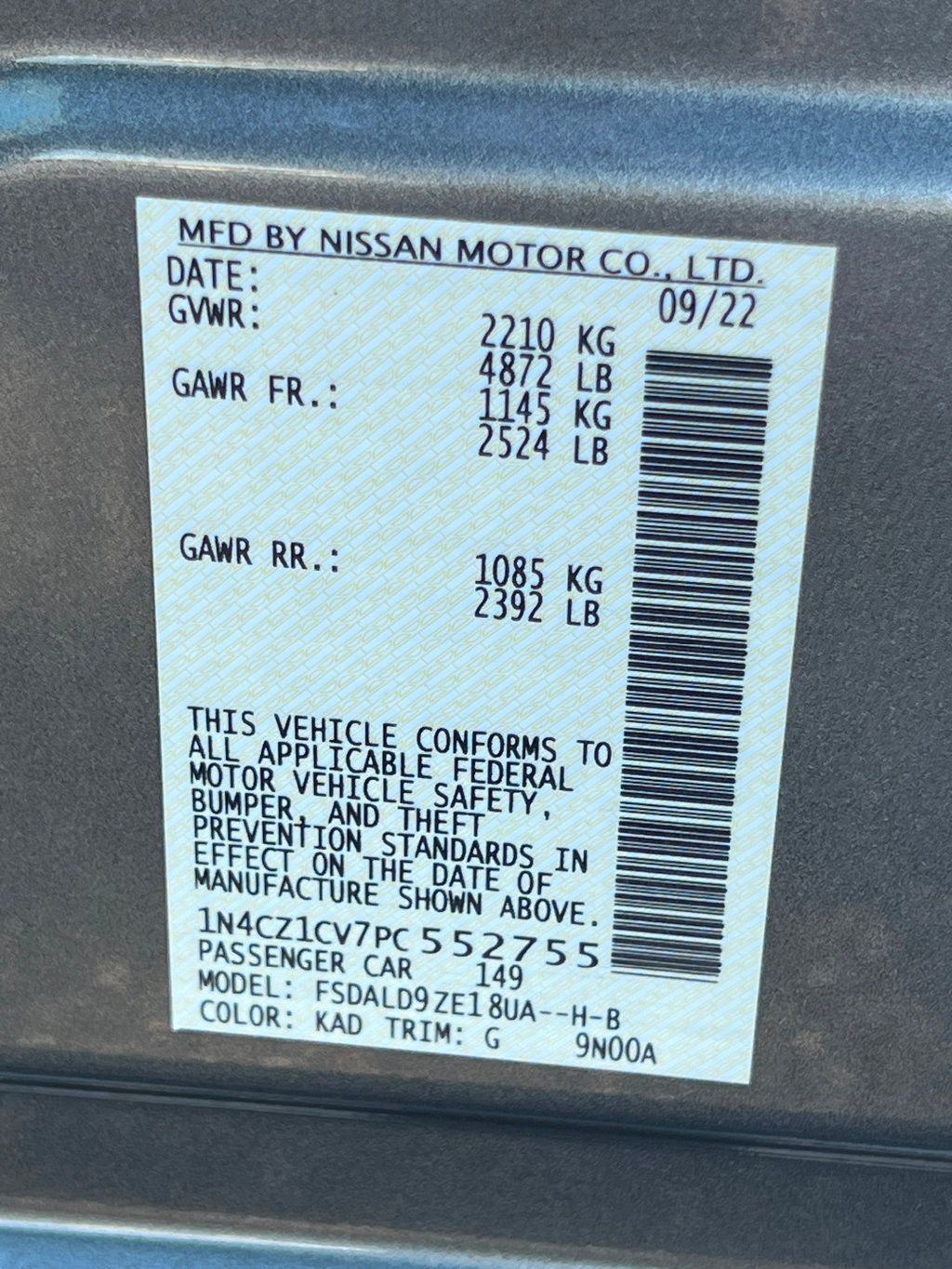 2023 Nissan Leaf SV PLUS Hatchback - 22378442 - 34