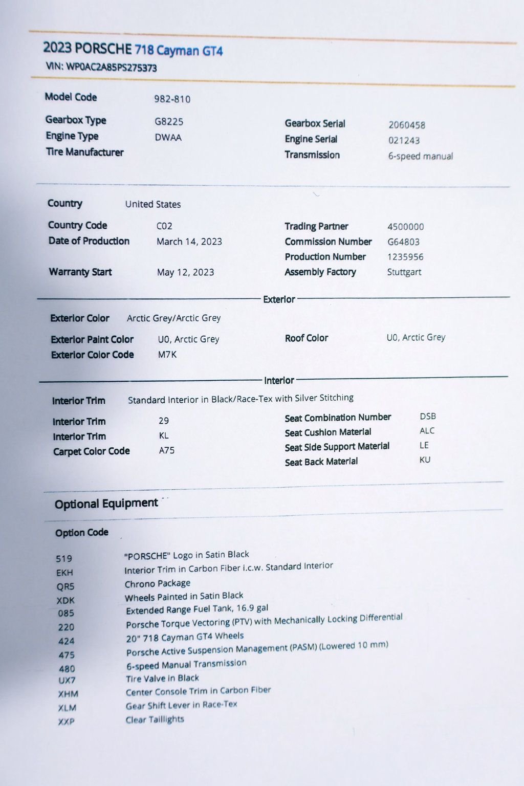 2023 Porsche 718 GT4 MANUAL ARCTIC GREY...5,355 Miles...Rare 6sp Manual  - 22900560 - 13