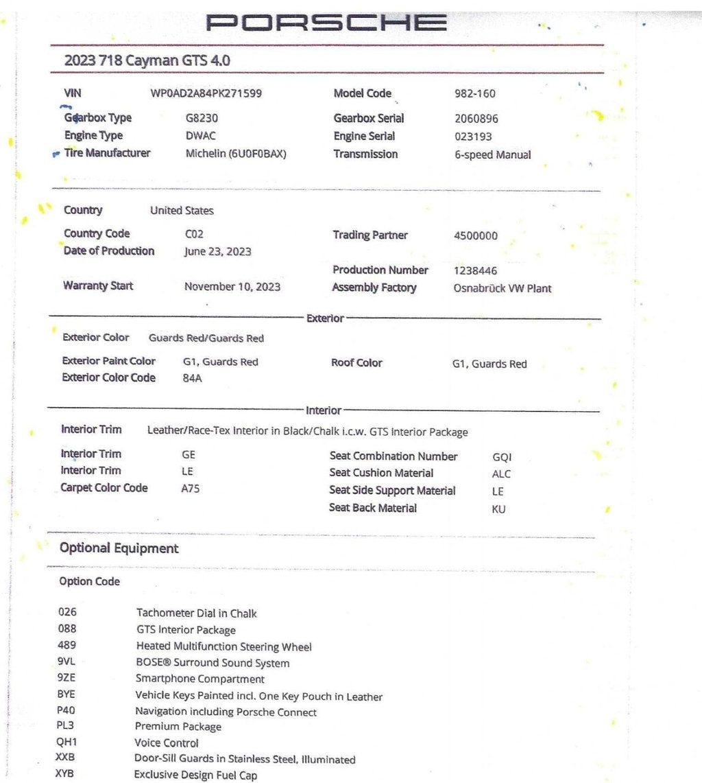 2023 Porsche 718 GTS 4.0 COUPE GUARDS RED...2,897Miles...Rare 6sp Manual - 22971835 - 18